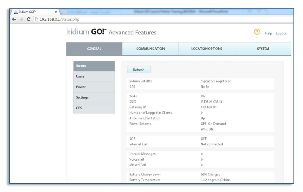 Iridium GO! Advanced Portal Quick Start Guide - Overview