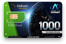 Iridium Prepaid Plans 1000 Prepaid Minutes 1 Year Validity SIM Card - Apollo Satellite