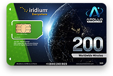Iridium Prepaid Plans 200 Prepaid Minutes 6 Month Validity SIM Card - Apollo Satellite
