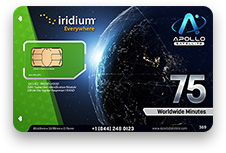Iridium Prepaid Plans 75 Prepaid Minutes 30 Day Validity SIM Card - Apollo Satellite