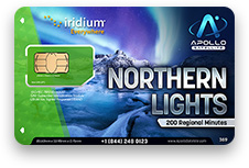 Iridium Prepaid Plans Northern Lights 200 Prepaid Minutes 1 Year Validity SIM Card - Apollo Satellite