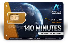 Iridium Monthly Plans 140 Monthly Minutes SIM Card - Apollo Satellite
