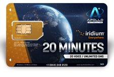 Iridium Monthly Plans 20 Monthly Minutes SIM Card - Apollo Satellite