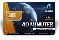 Iridium Monthly Plans 40 Monthly Minutes SIM Card - Apollo Satellite