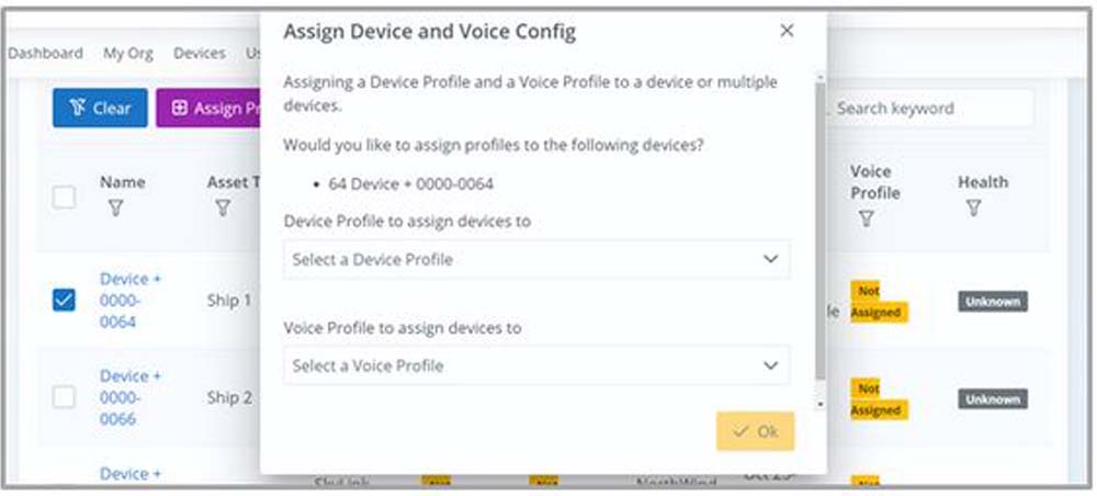 Assign Device and Voice Config
